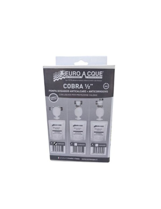 Euroacque Pompa Dosaggio Anticalcare Cobra 1/2" + Anticorrosivo Eurosil Rapid cod. COBRA00R