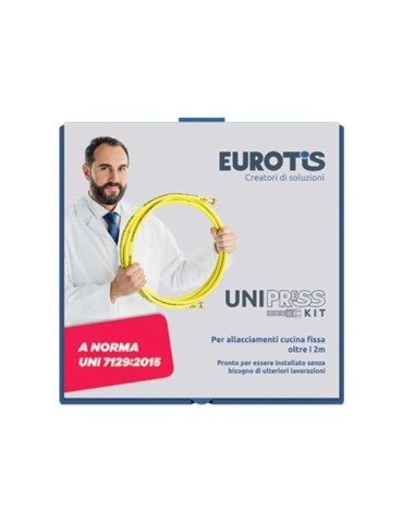 EUROTIS Kit Allacciamento Cucina UNIPRESS Giunto Dritto con Girello Filettato Femmina G 1/2 DN 12 4 Metri