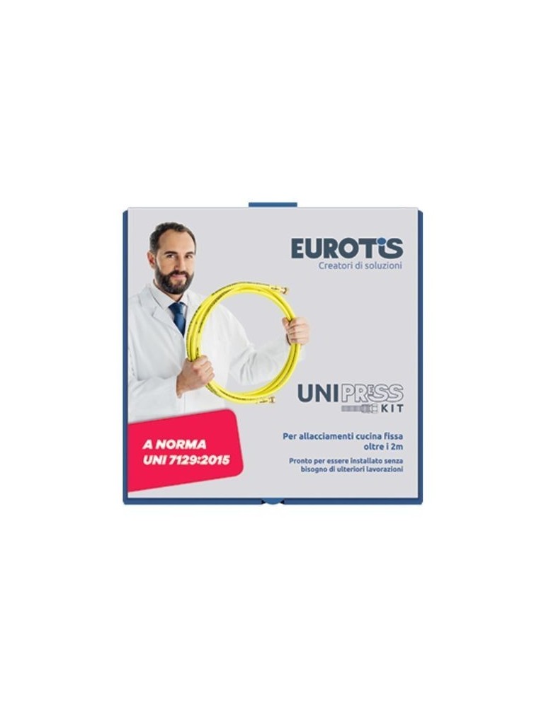 EUROTIS Kit Allacciamento Cucina UNIPRESS Giunto Dritto con Girello Filettato Femmina G 1/2 DN 12 4 Metri
