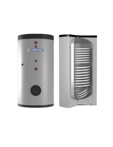 Cordivari Bollitore in Acciaio Bolly 2 ST FB WB 1000 L Coibentazione Rigida in Polywarm