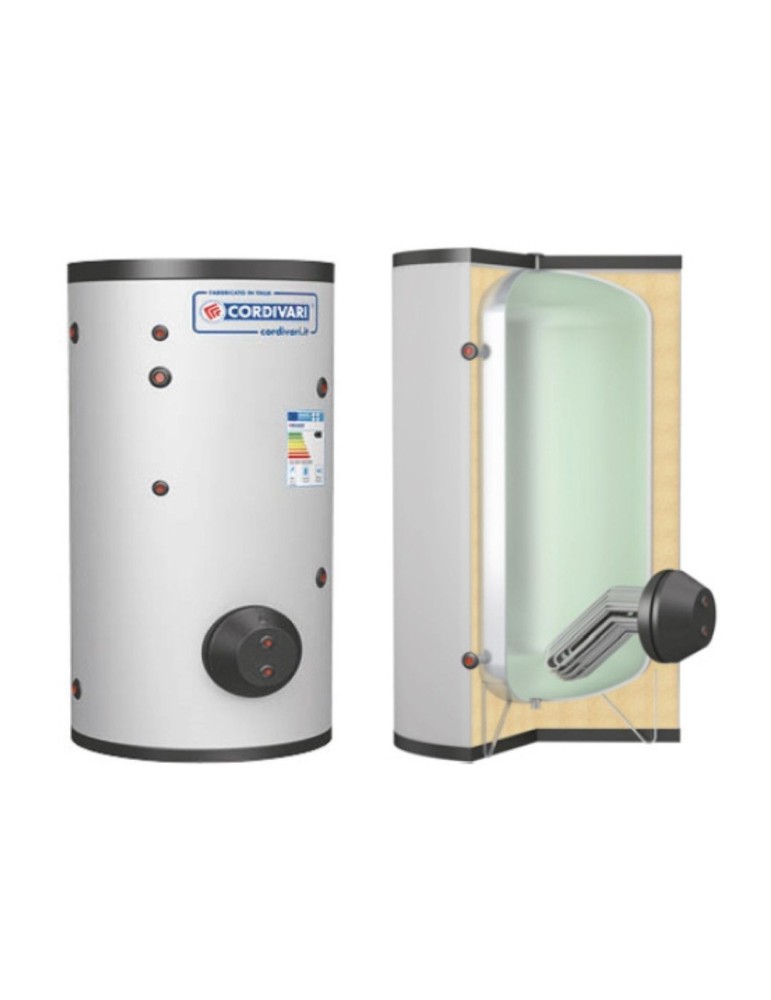 Cordivari Bollitore in Acciaio Extra 1 WXC 1500 L con Scambiatore Estraibile Coibentazione Morbida Smontabile