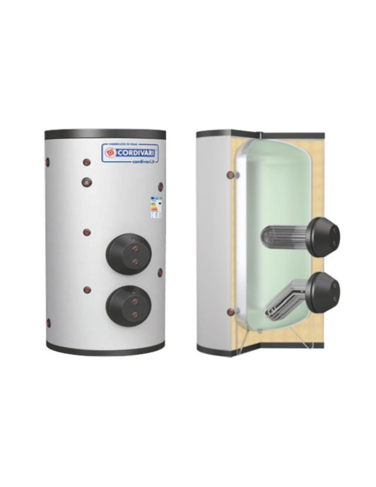 Cordivari Bollitore in Acciaio Extra 2 WXB 2000 L con Scambiatore Estraibile Coibentazione Rigida