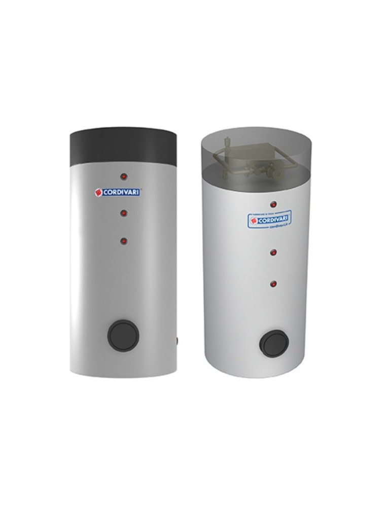 Cordivari Bollitore in Acciaio per Pompa di Calore Bolly 2 PDC WB 300 L Con 1 Scambiatore Fisso a Coibentazione Rigida