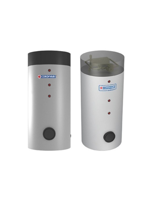 Cordivari Bollitore in Acciaio per Pompa di Calore Bolly 2 PDC WB 300 L Con 1 Scambiatore Fisso a Coibentazione Rigida