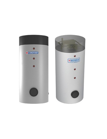 Cordivari Bollitore in Acciaio per Pompa di Calore Bolly 3 PDC WB Classe A 300 L Con 2 Scambiatore Fisso Coibentazione Rigida