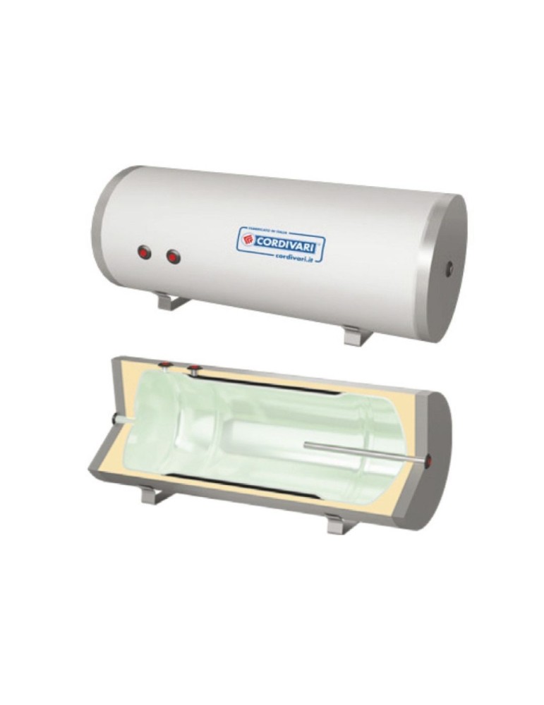 Cordivari Bollitore in Acciaio Interka WB 80 L con 1 Scambiatore ad Intercapedine Orizzontale/Verticale Rigida in Polywarm