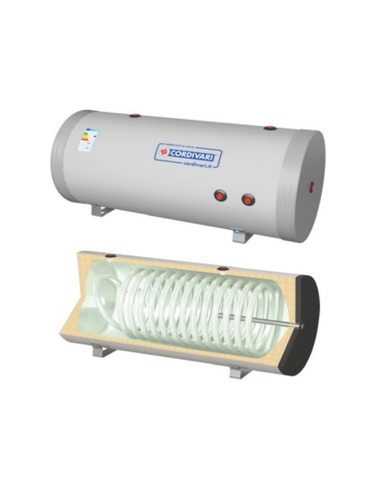 Cordivari Bollitore in Acciaio Bolly Murale WB 300 L con 1 Scambiatore Fisso Orizzontale/Verticale in Polywarm Dettagli
