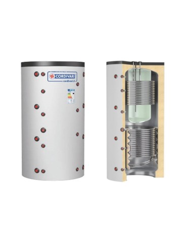 Cordivari Termoaccumulatore Combi 3 WB 2000 L con 2 Scambiatori Fissi a Coibentazione Rigida in Polywarm