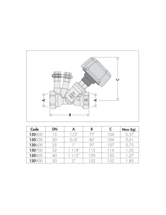 Valvola di Bilanciamento 130 in Bronzo 1"1/2