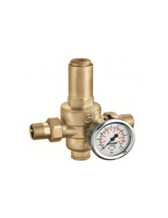 CALEFFI Riduttore di Pressione di Secondo Stadio PN 40 Con Manometro Attacco 3/4 Inox in Bagno di Glicerina