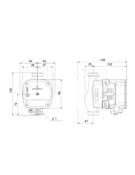 GRUNDFOS ALPHA 1 L 25-60 180 1"1/2