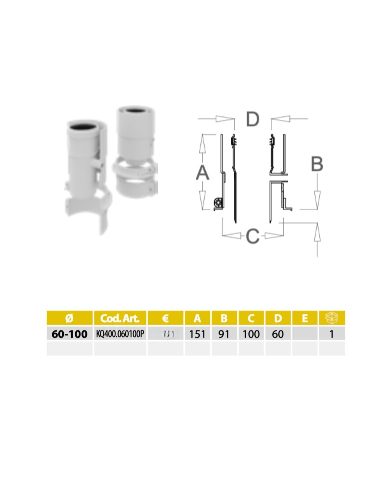 POLYMAX Partenza Verticale Coassiale Con Prelievo Fumi Universale 60-100 PP/PP. DETTAGLI