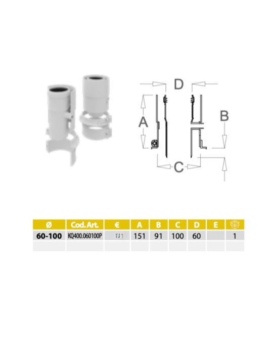 POLYMAX Partenza Verticale Coassiale Con Prelievo Fumi Universale 60-100 PP/PP. DETTAGLI
