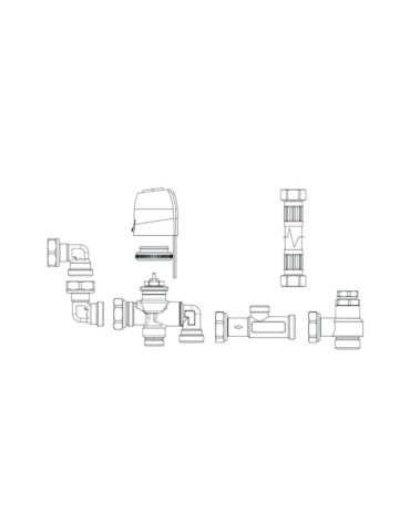 INNOVA Gruppo Valvola 3 Vie V30718II Tradizionale XL Motorizzata Per Ventilconvettore Wall