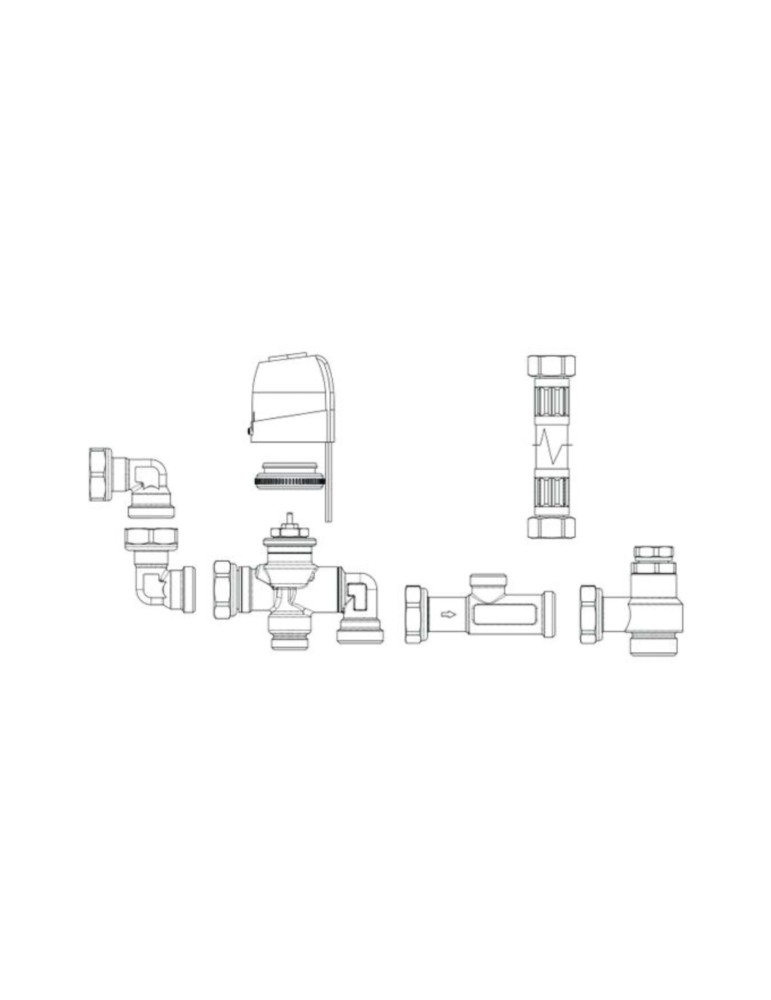 INNOVA Gruppo Valvola 3 Vie V30718II Tradizionale XL Motorizzata Per Ventilconvettore Wall