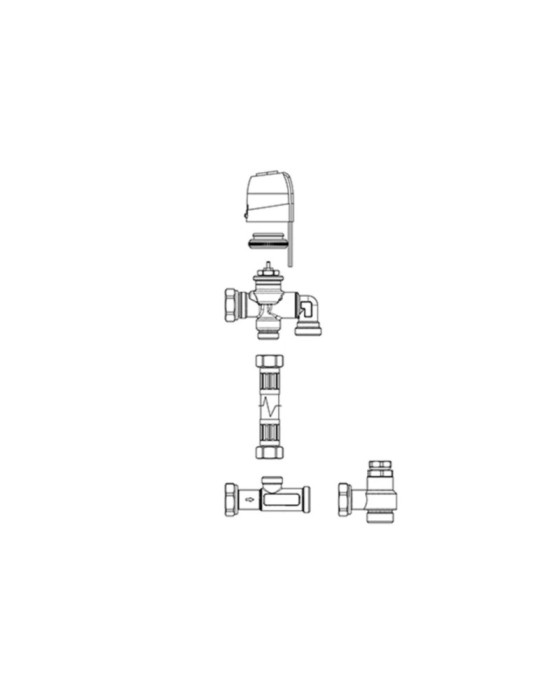 Innova Gruppo Valvola 3 Vie Motorizzata con Detentore per Ventilconvettore AirLeaf – V30361II