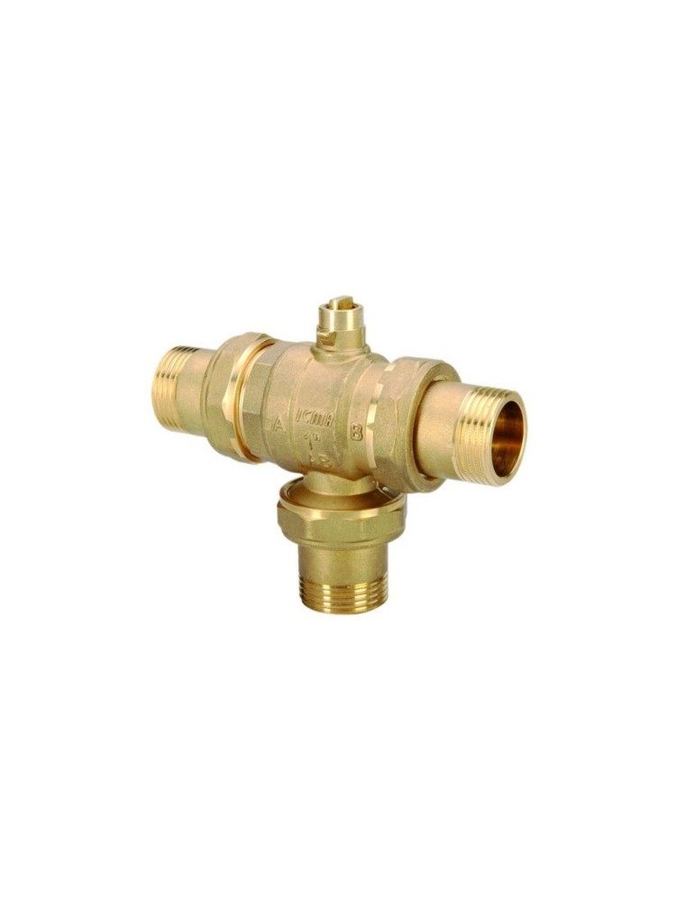 ICMA Valvola Deviatrice A 3 Vie Senza Motore A Sfera A Passaggio Totale Con Bocchettone 1"