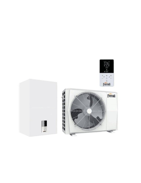 Ferroli Pompa di Calore Splittata Omnia S Hybrid H Aria-Acqua Solo Riscaldamento R-32 Classe A+++ Comando Incluso