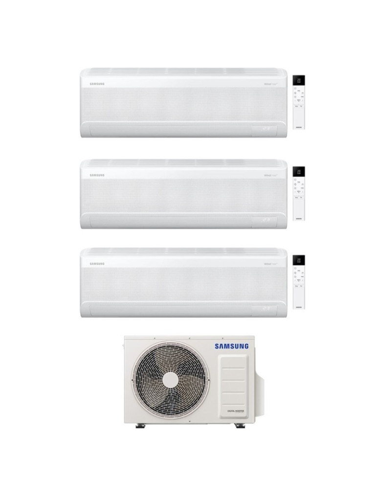 Samsung Climatizzatore Trial Split Windfree Avant S2 7+12+12 BTU con AJ068TXJ3KG/EU Inverter R-32 Wi-Fi Classe A++