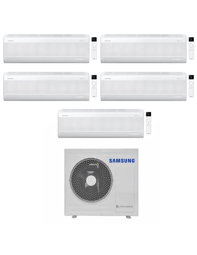Samsung Climatizzatore Penta Split Windfree Avant S2 7+7+12+12+12 BTU con AJ100TXJ5KG/EU Inverter R-32 Wi-Fi Classe A++
