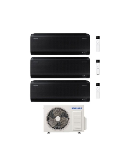 Samsung Climatizzatore Trial Split Windfree Black 7+9+12 BTU con AJ052TXJ3KG/EU Inverter R-32 Wi-Fi Classe A+++