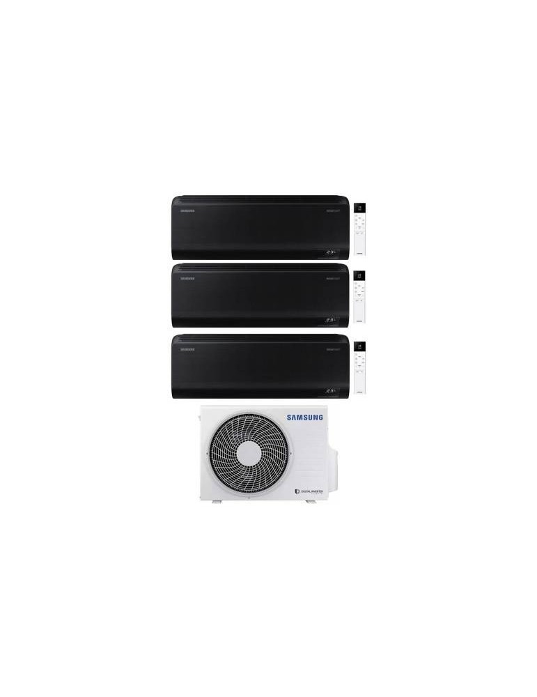 Samsung Climatizzatore Trial Split Windfree Black 9+9+12 BTU con AJ080TXJ4KG/EU Inverter R-32 Wi-Fi Classe A++