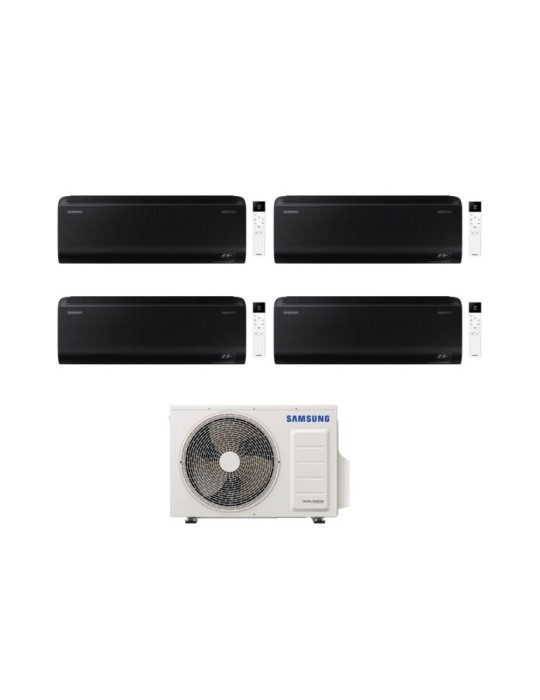 Samsung Climatizzatore Quadri Split Windfree Black 9+9+9+9 BTU con AJ100TXJ5KG/EU Inverter R-32 Wi-Fi Classe A++