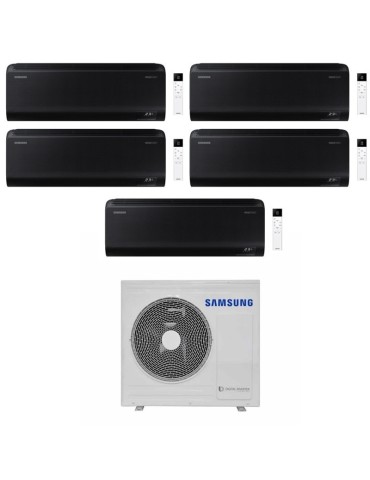 Samsung Climatizzatore Penta Split Windfree Black 9+9+12+12+12 BTU con AJ100TXJ5KG/EU Inverter R-32 Wi-Fi Classe A++