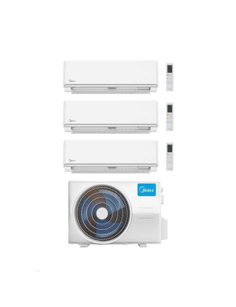 Midea Climatizzatore Trial Split serie Elegance 9+12+24 con M5OE-42HFN8-Q Inverter R 32 Wi-Fi optional Classe A++