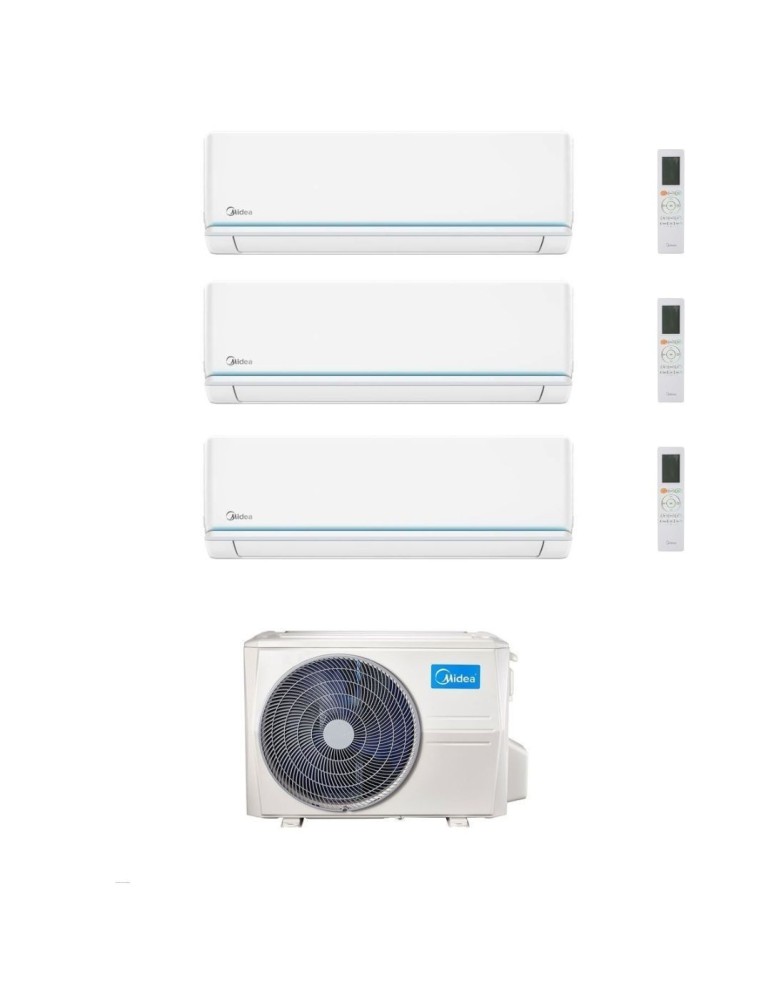 Midea Climatizzatore Trial Split serie Evolution 9+9+9 con M5OE-42HFN8-Q Inverter R 32 Wi-Fi Classe A++