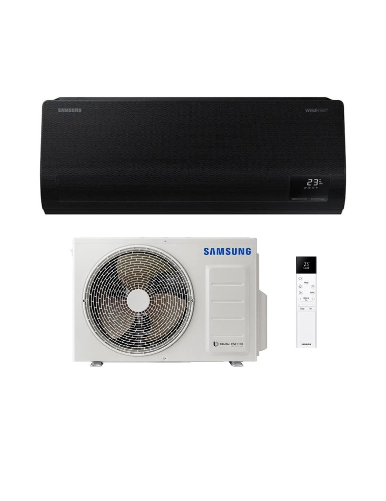 Samsung Climatizzatore Monosplit Windfree Black 12000 BTU AR70F12C1ABNEU Inverter R-32 Wi-Fi Classe A+++ con Staffa
