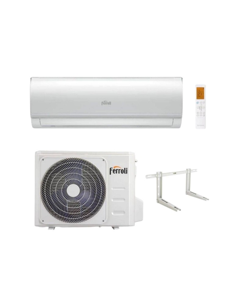 Ferroli Climatizzatore Monosplit Serie Ambra S 24000 btu Inverter R-32 Wi-Fi Classe A++ con Staffa