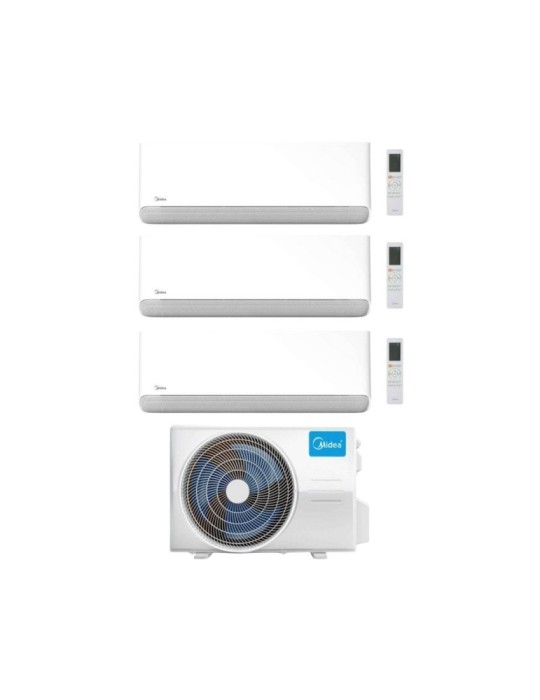 Midea Climatizzatore Trial Split serie Breezeless E 9+12+18 con M4OE-28HFN8-Q Inverter R 32 Wi-Fi Classe A++