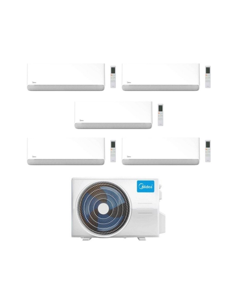 Midea Climatizzatore Penta Split serie Breezeless E 9+9+9+9+9 con M5OE-42HFN8-Q Inverter R 32 Wi-Fi Classe A++