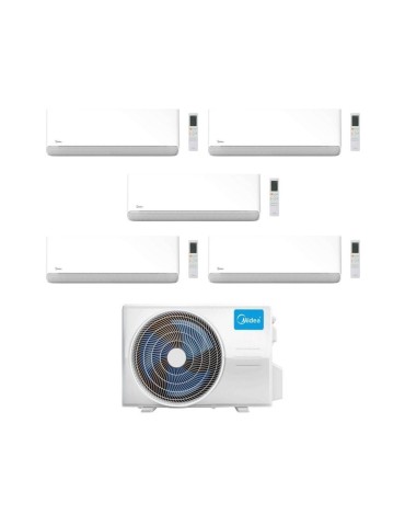 Midea Climatizzatore Penta Split serie Breezeless E 9+12+12+12+12 con M5OE-42HFN8-Q Inverter R 32 Wi-Fi Classe A++
