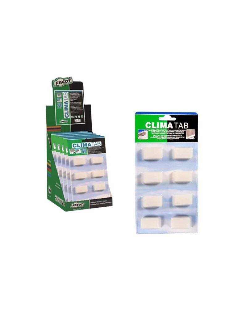 Facot ClimaTab Pastiglie Sanitizzante Per Scarico Condensa CLITABLI8E - Blister da 8 Pezzi