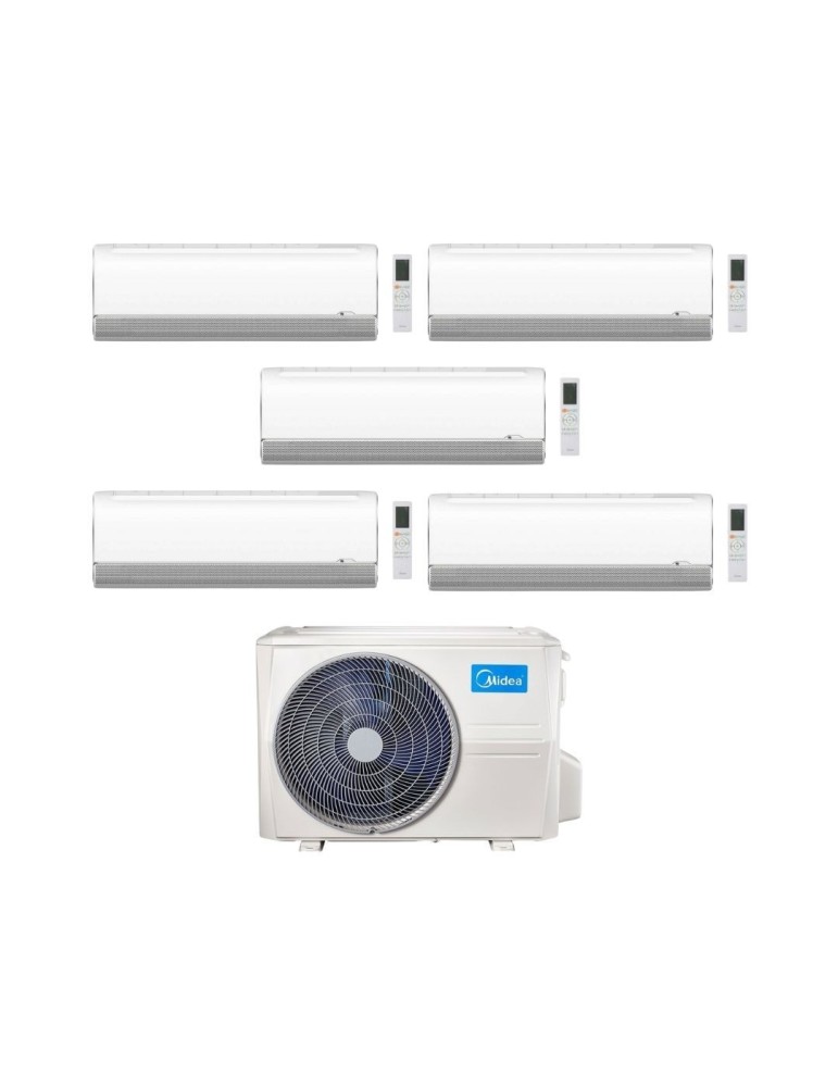 Midea Climatizzatore Penta Split serie BreezeleSS+ 9+9+9+12+12 con M5OE-42HFN8-Q Inverter R 32 Wi-Fi Classe A++