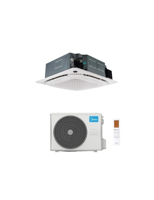Midea Climatizzatore Monosplit a Cassetta 4 Vie 12000 Btu MCA4U-12HRFNX(GA) + MOX230-12HFN8Q(GA) Inverter R32 WiFi Opt. A++