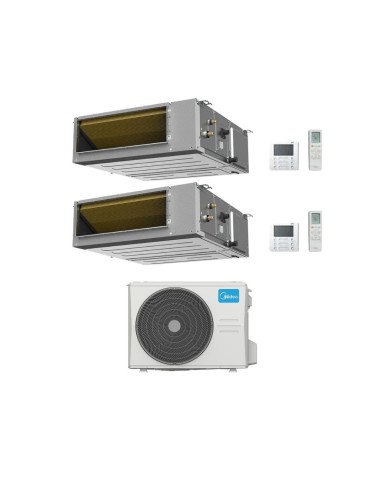 Midea Climatizzatore Canalizzato Dual Split serie A7 MTJ 9+9 con M3OG-21HFN8-Q Inverter R 32 Wi-Fi Optional Classe A+