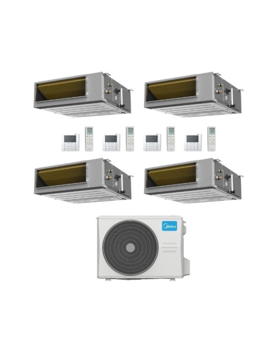 Midea Climatizzatore Canalizzato Quadri Split serie A7 MTJ 9+9+9+9 con M5OE-42HFN8-Q Inverter R 32 Wi-Fi Optional Classe A++