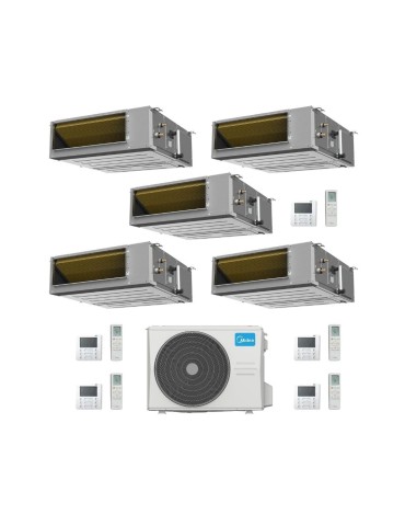 Midea Climatizzatore Canalizzato Penta Split serie A7 MTJ 9+12+12+12+12 con M5OE-42HFN8-Q Inverter R32 Wi-Fi Optional Classe A++