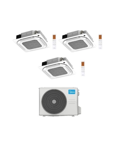 Midea Climatizzatore a Cassetta 4 Vie Trial Split MCA4U 12+18+18 con M5OE-42HFN8-Q Inverter R 32 Wi-Fi Optional Classe A++