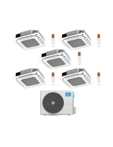 Midea Climatizzatore a Cassetta 4 Vie Penta Split MCA4U 9+9+9+9+18 con M5OE-42HFN8-Q Inverter R 32 Wi-Fi Optional Classe A++