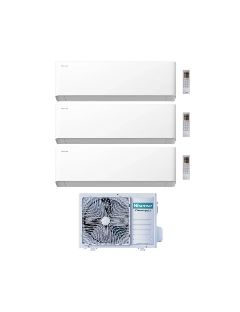 Hisense Climatizzatore UNI HB Trial Split 9+9+12 con 3AMW52U4RJC Inverter Wi-Fi R-32 Classe A++