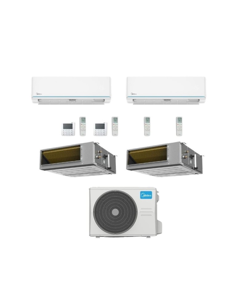 Midea Quadri Split Climatizzatore Evolution 9+9 Canalizzato A7 MTJ 12+12 con M4O-36FN8-Q Inverter R 32 Wi-Fi Optional Classe A++