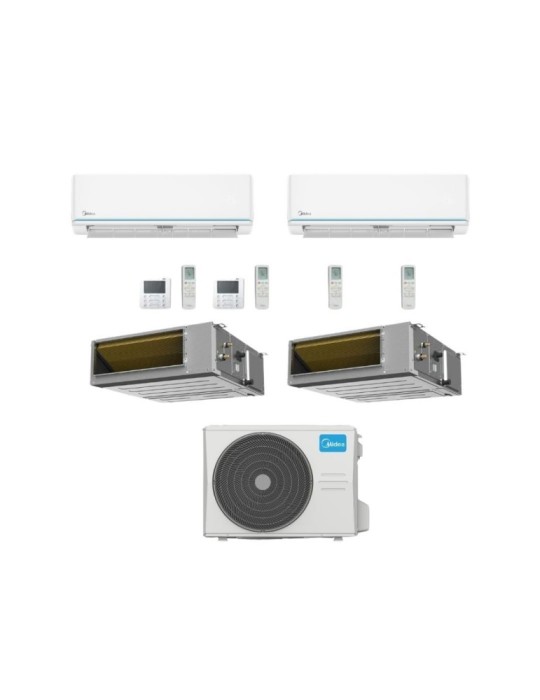 Midea Quadri Split Climatizzatore Evolution 9+9 Canalizzato A7 MTJ 12+12 con M4O-36FN8-Q Inverter R 32 Wi-Fi Optional Classe A++