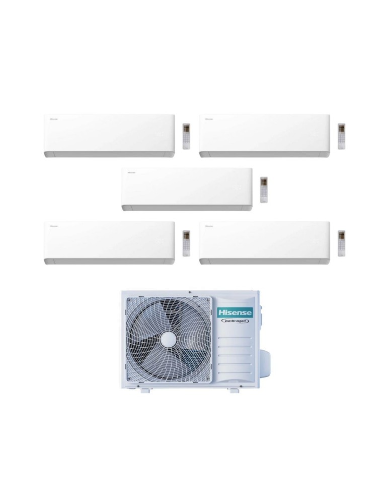 Hisense Climatizzatore UNI HB Penta Split 7+7+7+9+9 con 5AMW105U4RQC Inverter Wi-Fi R-32 Classe A++