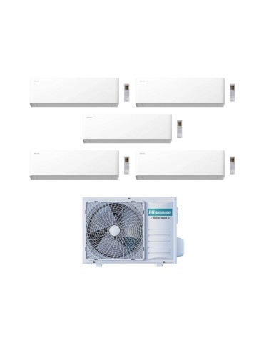 Hisense Climatizzatore UNI HB Penta Split 7+9+9+9+9 con 5AMW105U4RQC Inverter Wi-Fi R-32 Classe A++