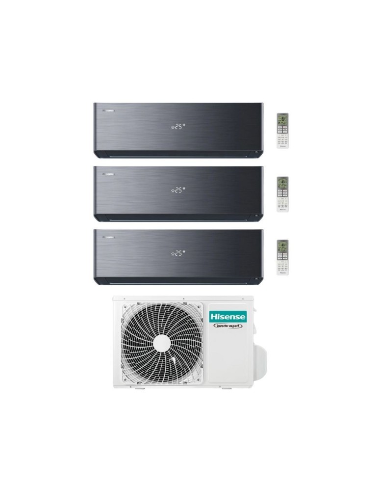 Hisense Climatizzatore Energy Pro X Black Trial Split 9+9+9 con 4AMW81U4RJC Inverter Wi-Fi R-32 Classe A++