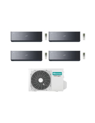 Hisense Climatizzatore Energy Pro X Black Quadri Split 9+9+9+9 con 5AMW105U4RQC Inverter Wi-Fi R-32 Classe A++